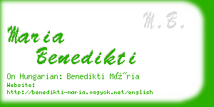 maria benedikti business card